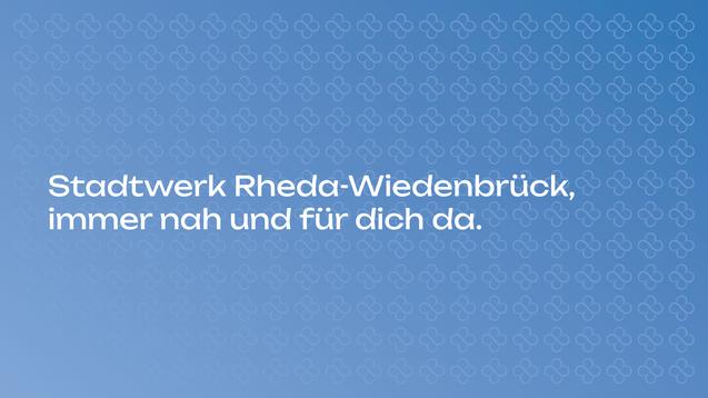 Hintergrund mit Registermuster und Text: „Stadtwerk Rheda-Wiedenbrück, immer nah und für dich da.“